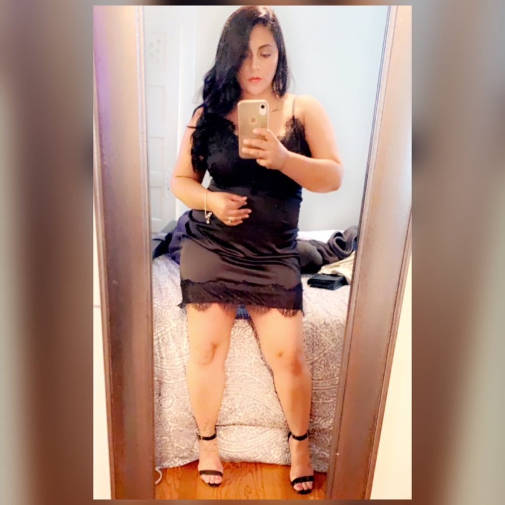 Lace satin dress